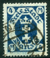 DANZIG 1922  Arms 4 Mk. Postally Used.  Michel 123Y,  Infla Expertised - Oblitérés