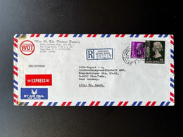 HONG KONG 1980 REGISTERED EXPRESS LETTER TO DIEZ GERMANY 03-05-1980 - Covers & Documents