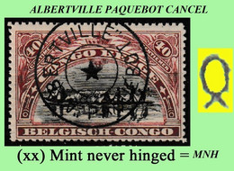 1915 ** BELGIAN CONGO / CONGO BELGE = COB MNH 068 ALBERTVILLE [A] PAQUEBOT STAMP + ROUND CANCEL ( Forgery ) ORIGINAL GUM - Nuevos