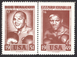 BOX Joe Walcott Ezzard Charles America Professional CINDERELLA VIGNETTE LABEL Boxing 1951 1949 USA Sport WORLD CHAMPION - Non Classificati