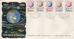 Indonesia 1958, Geophysics Year, FDC - Asie