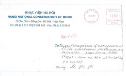 Vietnam Cover Hanoi National Conservatory Of Music 1997 Via Macedonia,red Meter Stamp - Vietnam