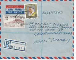 REF14 / Kuwait/Koweit Registered Air Mail Cover Canc.Ahmadi 8/9/64 > West Germany - Kuwait