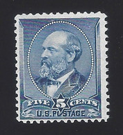 US #216 1888 Indigo Perf 12 Mint NG F-VF SCV $75 - Unused Stamps