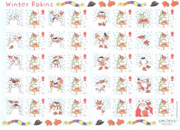 Great Britain  2001 Smiler Sheet,  Christmas Stamps, Bird - Robin 1st, Mi 1967 II ZF Folien Sheet A 20 , MNH(**) - Personalisierte Briefmarken