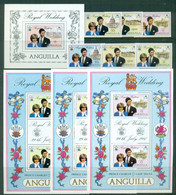 Anguilla 1981 Royal Wedding Charles & Diana Asst Inc Sheetlets MUH - Anguilla (1968-...)