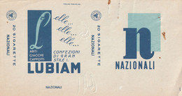 INVOLUCRO SIGARETTE NAZIONALI Con Pubblicita' LUBIAM - Empty Cigarettes Boxes