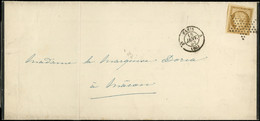 Let EMISSION DE 1849 - 1    10c. Bistre-jaune, Obl. ETOILE S. Faire-part, Càd T1330 3e PARIS 5 18/1/53, Arr. Macon, TTB - 1849-1876: Classic Period