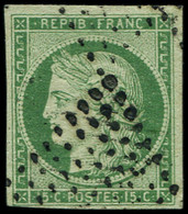 EMISSION DE 1849 - 2    15c. Vert, Oblitéré Losange De 64 Pts, TB. C - 1849-1850 Ceres