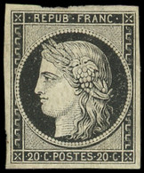 (*) EMISSION DE 1849 - 3a   20c. Noir Sur Blanc, TB. J - 1849-1850 Ceres