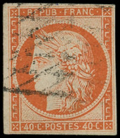 EMISSION DE 1849 - 5    40c. Orange, Obl. GRILLE SANS FIN, TB. Br - 1849-1850 Ceres