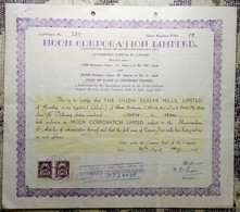 INDIA 1951 MOON CORPORATION LIMITED INDORE, METAL, CHEMICAL INDUSTRY....SHARE CERTIFICATE - Industrie
