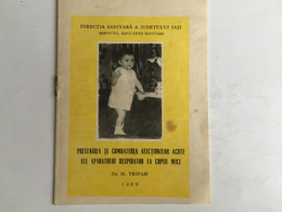 Romania Rumanien Roumanie Iasi Health Education Medicine / Diseases Of The Respiratory System In Children 1969 14 Pages - Sonstige & Ohne Zuordnung