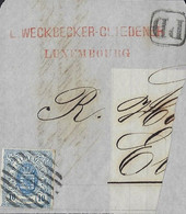 Luxembourg - Luxemburg - Briefstück Armoire 10Cts  Mi. 6b Entwertet Mit 9 Balken-Stempel - 1859-1880 Armoiries