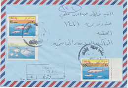 IRAQ 2001, Fish 25D, 50D And 150D Together With Football 25D On Superb Registered Airmail Cover, MAJOR ERROR & VARIETY: - Irak