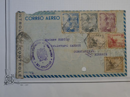 BL15 ESPANA   BELLE  LETTRE CENSUREE RR 1945 CENSURA SAN SEBASTIAN  A CONSTANTINE ALGERIE +  +  +AFFRANCH. PLAISANT++ + - Marcas De Censura Nacional