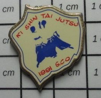 410e Pin's Pins / Beau Et Rare / SPORTS /  KI SHIN JUTSU JUDO KARATE - Judo