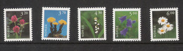 Norway 1997 Flowers, Red Clover, Coltsfoot, Lily Of The Valley, Harebell, Oxeye Daisy, Mi  1230-1234 - Covers & Documents