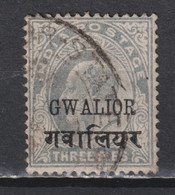 Timbre Oblitéré Du Gwalior Inde  De 1903  N° 34 - Gwalior