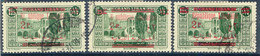 LEBANON 1928, 2 Pia. On 1 Pia. 25 Dark Green, Three Superb Used Overprint Varieties: "RP UBLIQUE", "RI PUBLIQUE" And A - Liban