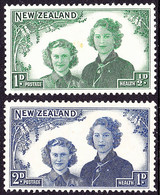 NEW ZEALAND 1944 1d+½d/2d+1d Green, Blue & Buff, Health SG665/6 MH - Unused Stamps