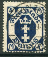 DANZIG 1922 Arms  4 Mk. Postally Used.  Michel 98,  Infla Expertised - Gebraucht