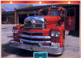 C2/ FICHE CARTONNE Camion POMPIER US 1958 SEAGRAVE - Camion