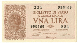 1 LIRA BIGLIETTO DI STATO LUOGOTENENZA UMBERTO VENTURA 23/11/1944 FDS - Regno D'Italia – Autres