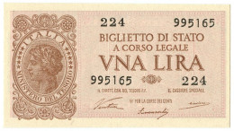 1 LIRA BIGLIETTO DI STATO LUOGOTENENZA UMBERTO VENTURA 23/11/1944 FDS - Regno D'Italia – Autres