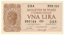 1 LIRA BIGLIETTO DI STATO LUOGOTENENZA UMBERTO VENTURA 23/11/1944 FDS - Regno D'Italia – Autres