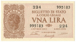 1 LIRA BIGLIETTO DI STATO LUOGOTENENZA UMBERTO VENTURA 23/11/1944 FDS - Regno D'Italia – Other