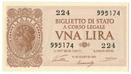 1 LIRA BIGLIETTO DI STATO LUOGOTENENZA UMBERTO VENTURA 23/11/1944 FDS - Regno D'Italia - Altri