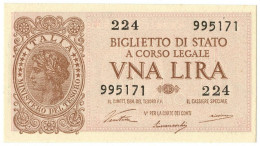 1 LIRA BIGLIETTO DI STATO LUOGOTENENZA UMBERTO VENTURA 23/11/1944 FDS - Regno D'Italia - Altri