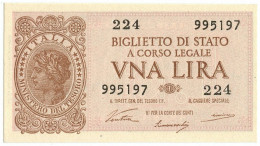 1 LIRA BIGLIETTO DI STATO LUOGOTENENZA UMBERTO VENTURA 23/11/1944 FDS - Regno D'Italia - Altri