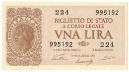 1 LIRA BIGLIETTO DI STATO LUOGOTENENZA UMBERTO VENTURA 23/11/1944 FDS - Regno D'Italia - Altri