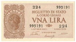 1 LIRA BIGLIETTO DI STATO LUOGOTENENZA UMBERTO VENTURA 23/11/1944 FDS - Regno D'Italia – Autres