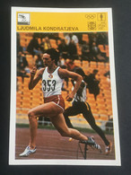SVIJET SPORTA Card ► WORLD OF SPORTS ► 1981. ► LJUDMILA KONDRATJEVA ► No. 285 ► Athletics ► Sprints 100m / 200m ◄ - Athlétisme