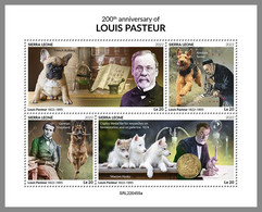 SIERRA LEONE 2022 MNH Louis Pasteur Dogs Hunde Chiens M/S - OFFICIAL ISSUE - DHQ2302 - Louis Pasteur