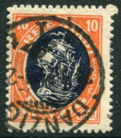 DANZIG 1921  Kogge 10 Pf. Postally Used.  Michel 54,  Infla Expertised - Usati