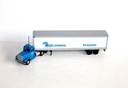 CAMION POIDS LOURD 1/87 TRANSPORTEUR: CONRAIL TRAILVAN, TRACTEUR + SEMI REMORQUE - AUTOMOBILE MINIATURE (1712.39) - Schaal 1:87