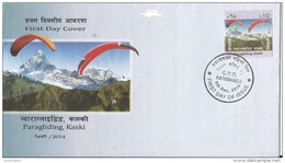 Nepal - 2014 - PARAGLIDING, Kaski - FDC. ( CP 35 ) - Népal