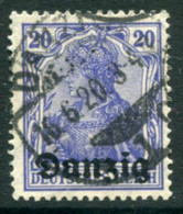 DANZIG 1920 Overprint On 20 Pf..Germania  Postally Used.  Michel 4,  Infla Expertised - Gebraucht