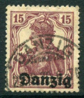 DANZIG 1920 Overprint On 15 Pf..Germania  Postally Used.  Michel 3,  Infla Expertised - Usati