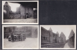 3 X VIEILLE PHOTO CARCASSONNE - Oldtimer - Lieux