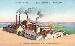 Marseille * Collection Des Savonneries De La Grappe * Confection Savon * Cpa Pub Publicité * Les établissements En 1910 - Non Classés