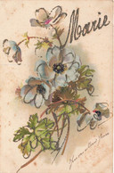 MARIE Marie * Prénom Name * Fleurs * Cpa Pailletée Paillettes - Prénoms