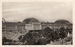 GERMANY - LEIPZIG -  HAUPTBAHNHOF - STAZIONE - CARTOLINA FP SPEDITA NEL 1955 - Strasburg