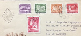 HUNGARY 1960, FIRST DAY ILLUSTRATE COVER, USED REGISTER TO BRAZIL, 5 CASTLE STAMP , TANRUE & CASCADURA CITY CANCEL - Briefe U. Dokumente