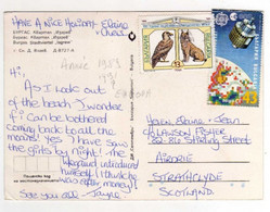 Timbre , Stamp " Animaux : Rapace , Lynx ; Europa : Satellite , Espace  " Sur Cp , Carte , Postcard Du ?? - Cartas & Documentos
