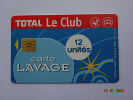 CARTE A PUCE CHIP CARD  CARTE LAVAGE AUTO TOTAL  LE CLUB  12 UNITES 400 STATIONS - Car Wash